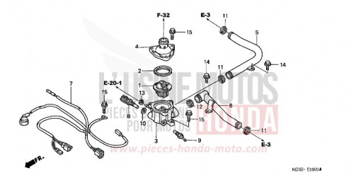 TUYAU D'EAU/THERMOSTAT GL1500C2 de 2002
